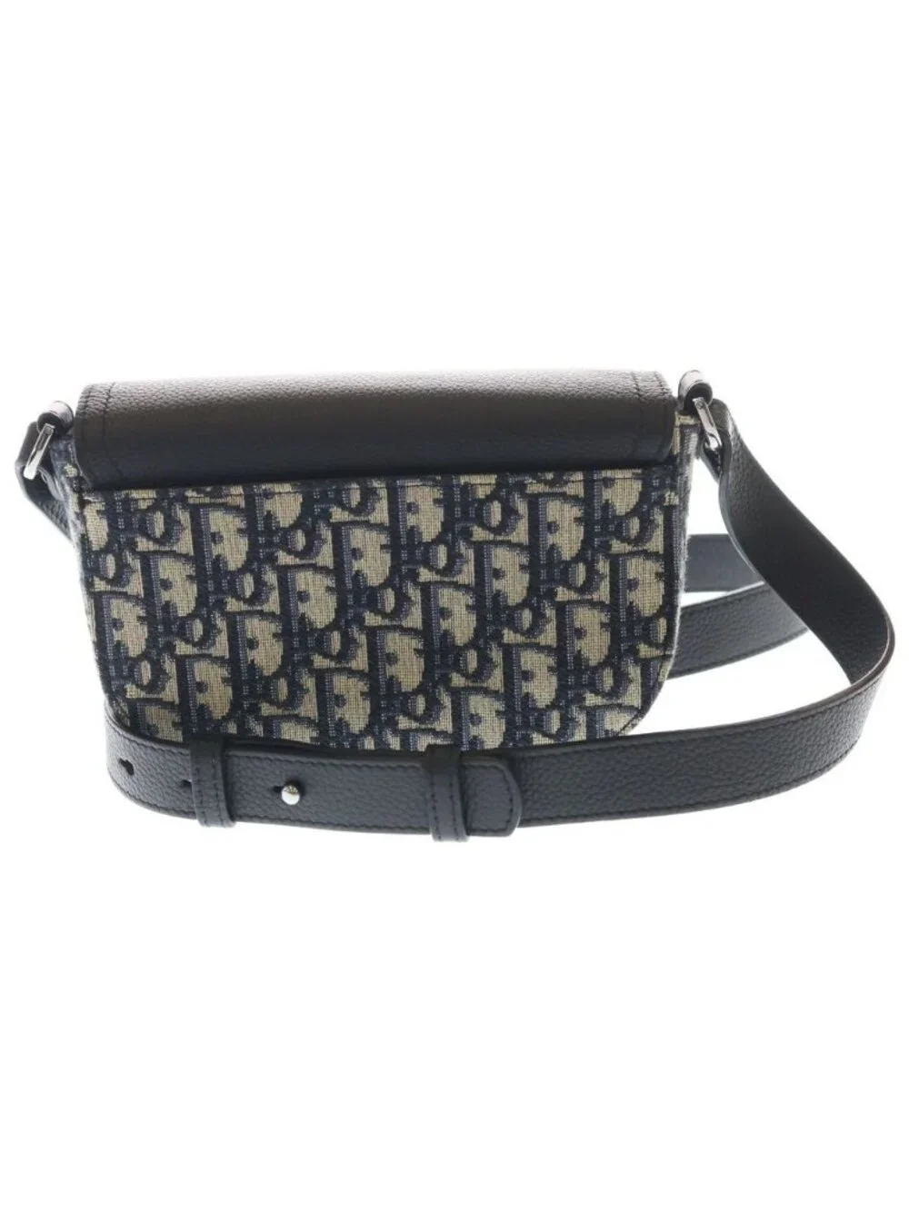 Dior Oblique Jacquard Grained Calfskin Messenger Bag Mini Gray